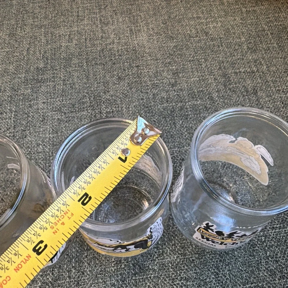 Welch's Looney Tunes Special Edition Jelly Glasses Lot of 3 Tweety Sylvester